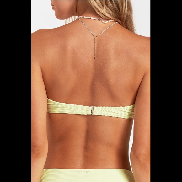 NWT Billabong [‎ XL ] Tanline Lulu Bandeau Bikini Top in Shadow Lime - Picture 11 of 12